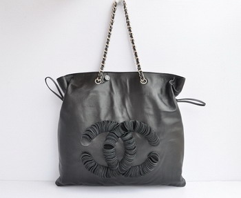 Replica Chanel Coco Lambskin Large Tote Bag 35955 Black On Sale